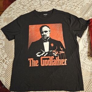 Old Navy Black and Red 'The Godfather' Graphic Tee Mens Size L